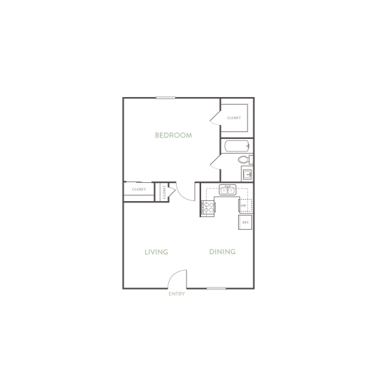 the floor plan for a two bedroom apartment at The Las Ventanas