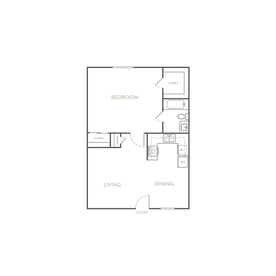 the floor plan for a two bedroom apartment at The Las Ventanas